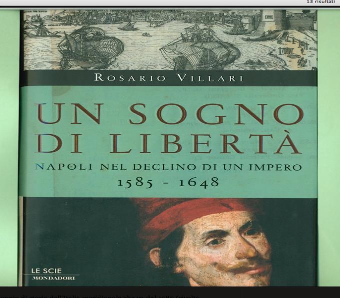 Giovedi 8 maggio presentazione libro di Rosario Villari su Napoli